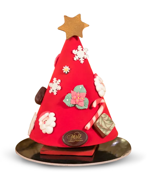 Albero di cioccolato decorato per Natale